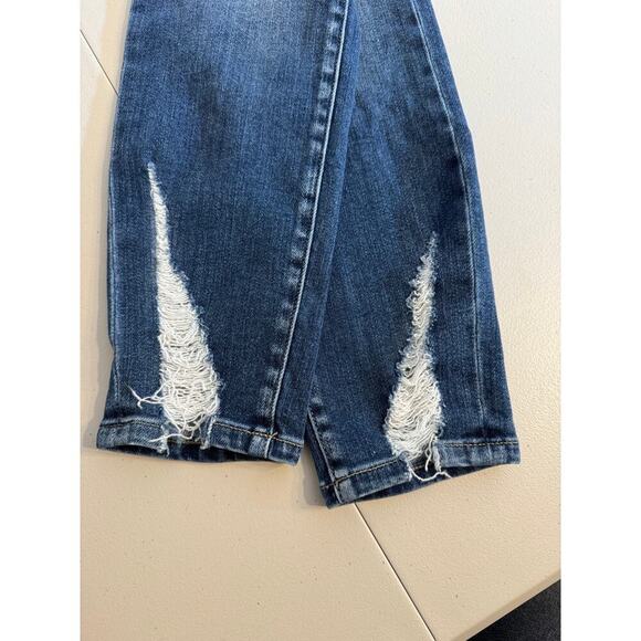 Liverpool Abby jeans blue denim high rise shredded hem Ankle Skinny  Sz 10/30 - Picture 4 of 11